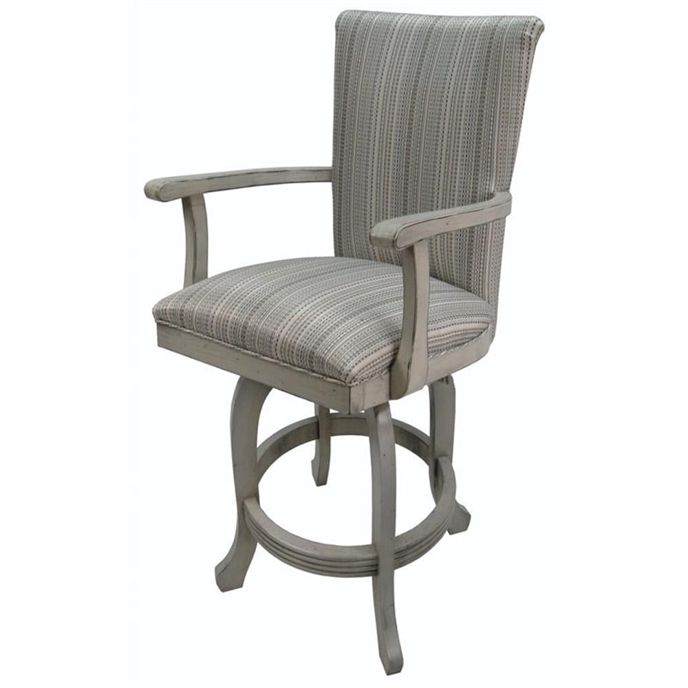 Natural Fun Swivel Solid Wood Counter Stool with Arms