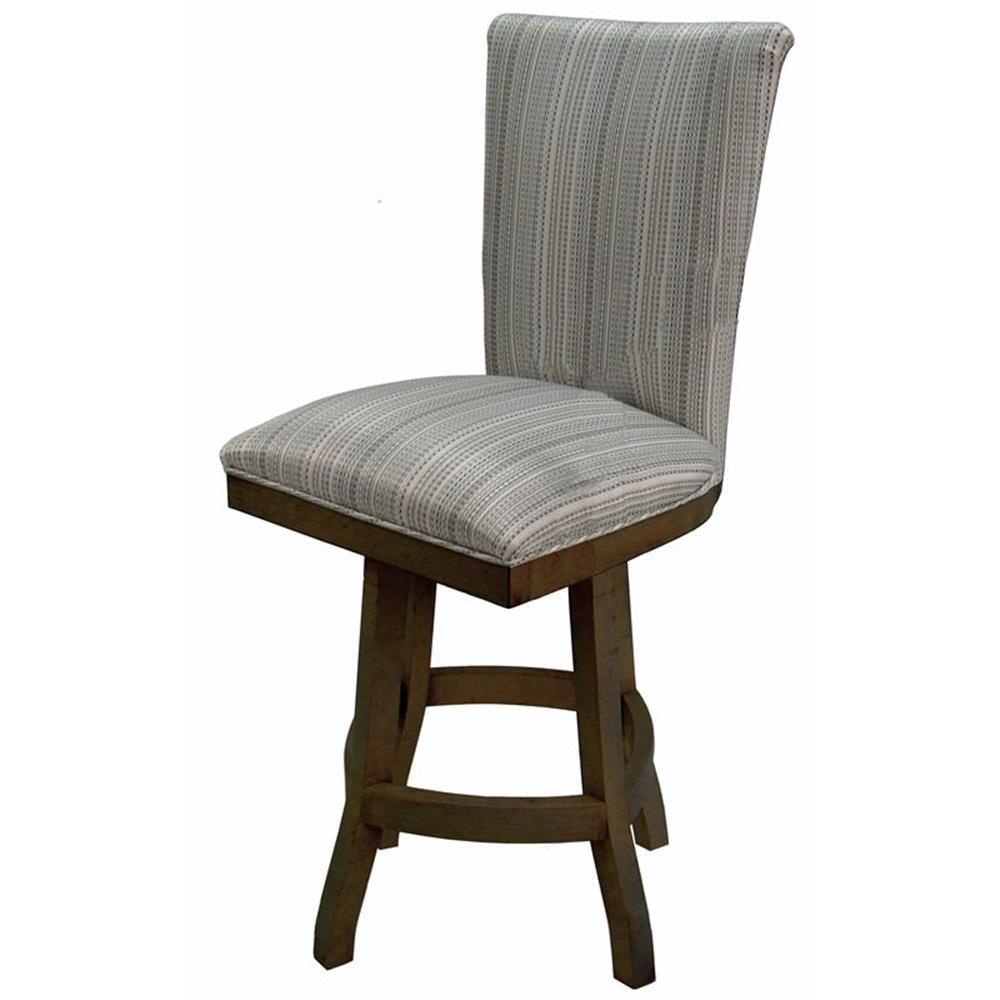 Tobias 26" Walnut Swivel Counter Stool with Upholstered Back
