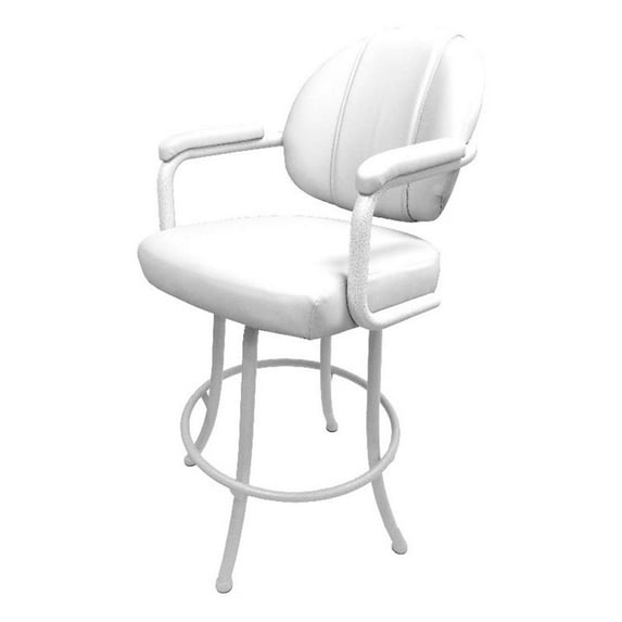 Tobias Designs 26" Vinyl Upholstered Swivel Counter Stool in White