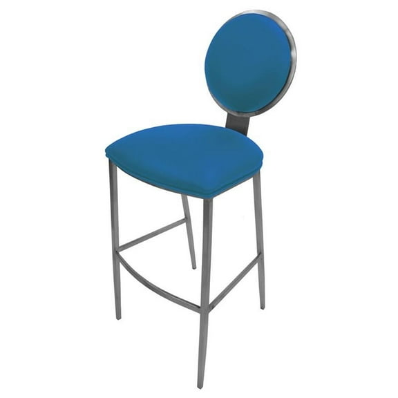 Tobias Designs 30" Contemporary Stainless Steel Bar Stool in Blue