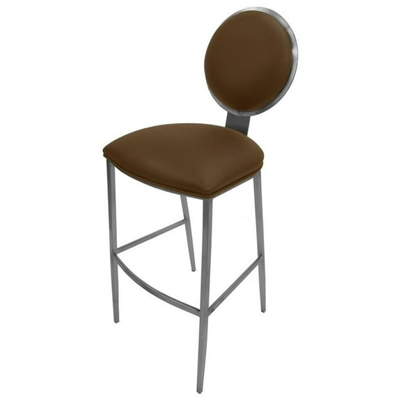Tobias Designs 30" Contemporary Stainless Steel Bar Stool in Brown