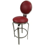 Tobias Designs 30 Contemporary Stainless Steel Swivel Bar Stool in Fire Red