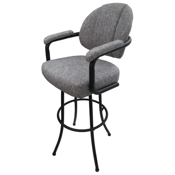 Tobias Designs 30" Swivel Bar Stool in Mojave Gray on Black