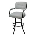 thumbnail image 1 of Tobias Designs 30" Swivel Metal & Fabric Bar Stool in Black and Charcoal, 1 of 2