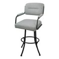 thumbnail image 1 of Tobias Designs 30" Swivel Metal & Fabric Bar Stool in Charcoal and Gray, 1 of 2