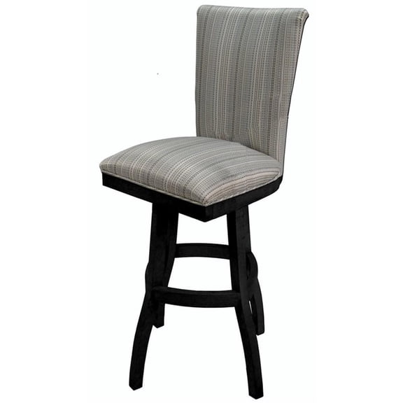 Tobias Designs 30" Swivel Solid Wood Bar Stool in Natural Fun/Black