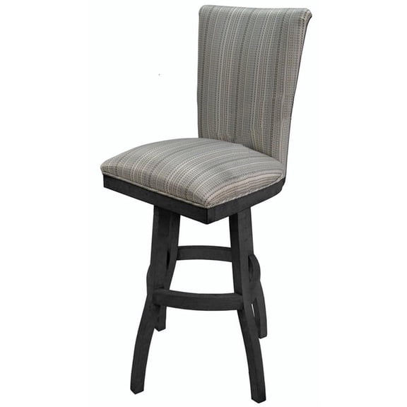 Tobias Designs 30" Swivel Solid Wood Bar Stool in Natural Fun/Gray