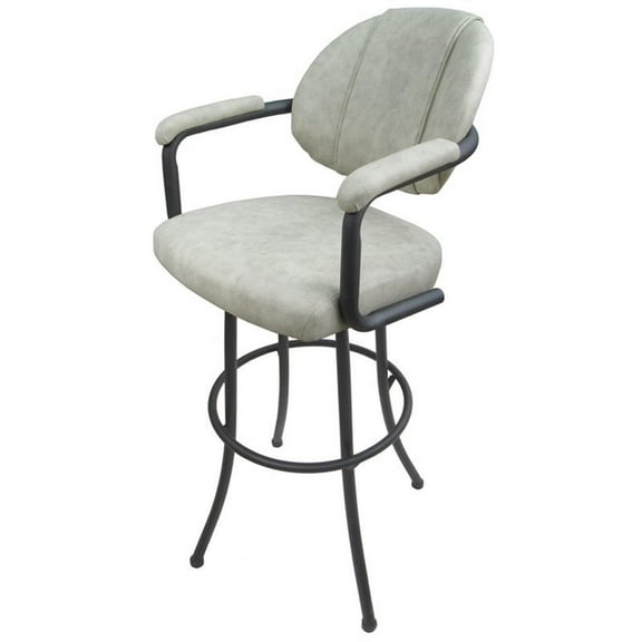 Tobias Designs 30" Vinyl Swivel Tilt Bar Stool in Innova Albaster and Gray