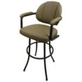 thumbnail image 1 of Tobias Designs 30" Vinyl Upholstered Swivel Bar Stool in Sandstone and Black, 1 of 2