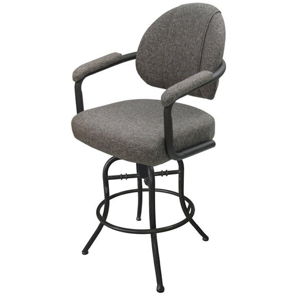 Tobias Designs 30" Vinyl Upholstered Swivel Tilt Bar Stool in Mojave Gray