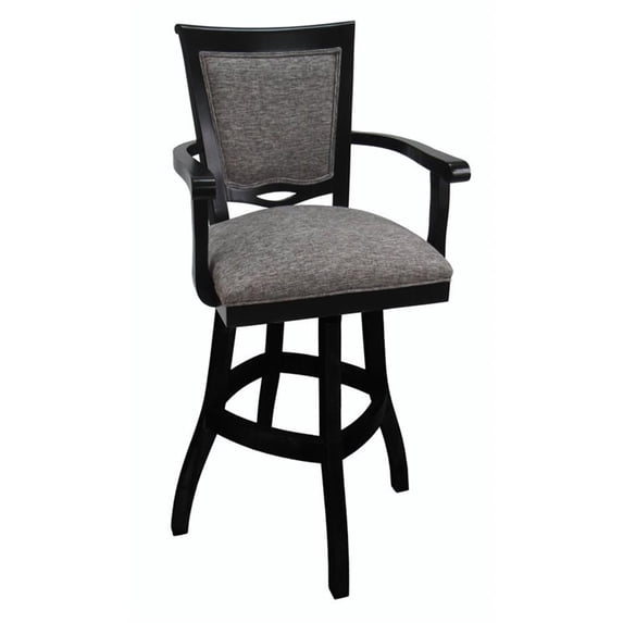 Tobias Designs 34" Swivel Solid Wood Extra Tall Bar Stool in Mojave Gray