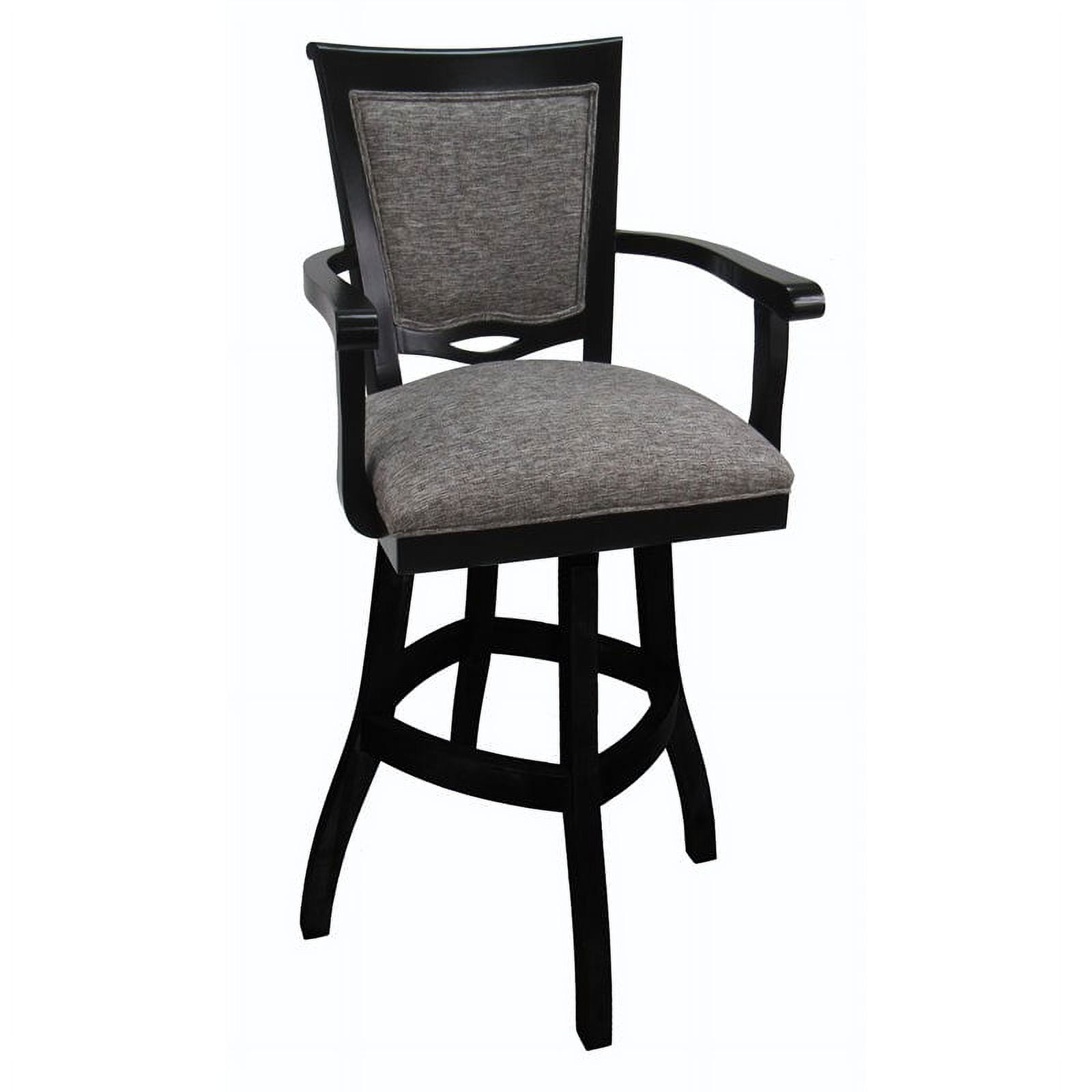 Elegant Mojave Gray Solid Wood Swivel Extra Tall Bar Stool
