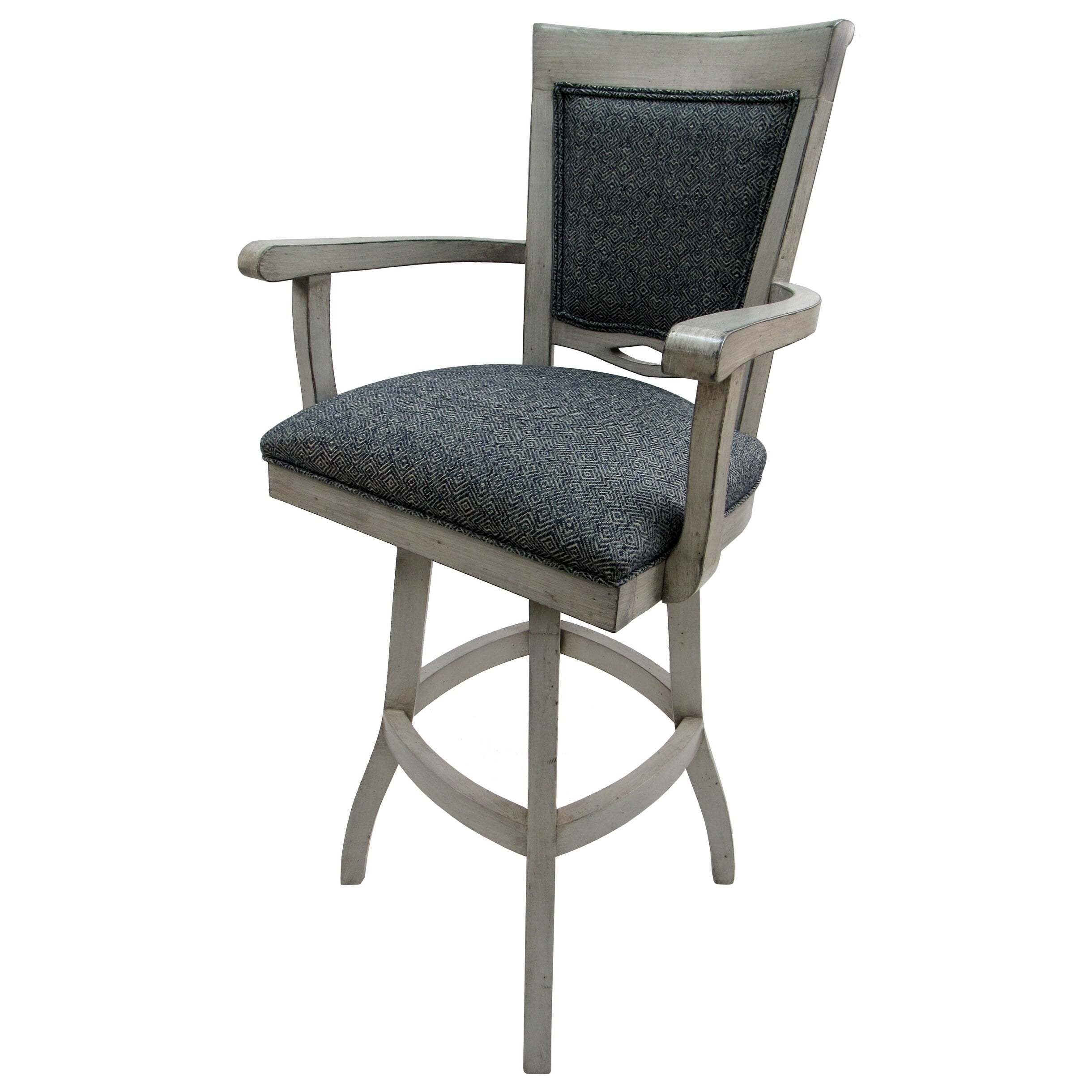 Kokomo Azure 34" Swivel Extra Tall Wood Bar Stool with Arms