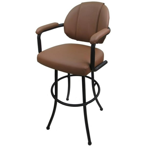 Tobias Designs 34" Vinyl Swivel Bar Stool in Ocean Coffee and Dark Brown