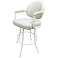thumbnail image 1 of Tobias Designs 34" Vinyl Swivel Tilt Extra Tall Bar Stool in Beige and White, 1 of 2