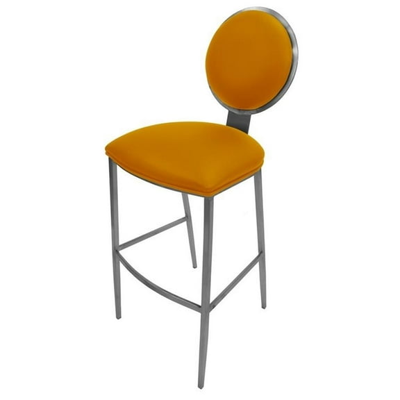 Tobias Designs 35" Contemporary Stainless Steel Extra Tall Bar Stool in Orange