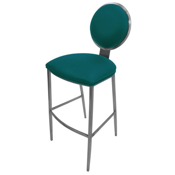 Tobias Designs 35" Stainless Steel Extra Tall Bar Stool in Teal Blue