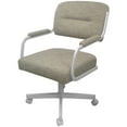 thumbnail image 1 of Tobias Designs 38" Swivel Metal & Fabric Dining Chair in White and Beige, 1 of 5
