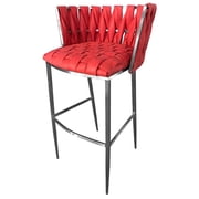 Tobias Designs Barcelona 30 Stainless Steel Bar Stool in Ruby Red