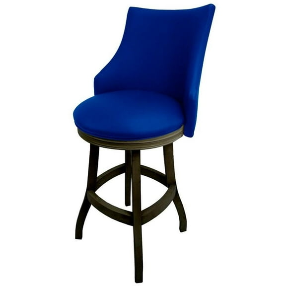 Tobias Designs 30" Swivel Wood Bar Stool in Duke Blue/ Dark Shadow