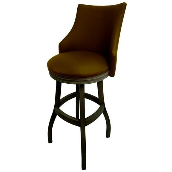 Tobias Designs 34" Swivel Wood Extra Tall Bar Stool in Brown/Shadow