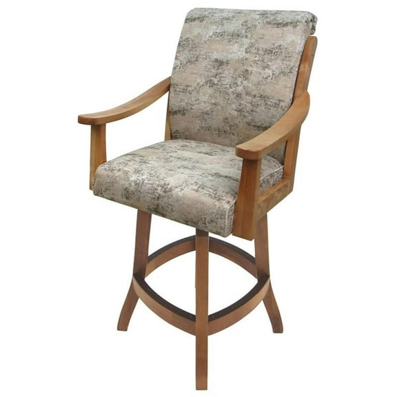 Tobias Designs Casa 26" Swivel Wood Counter Stool in Poet Desert Brown