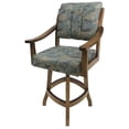 thumbnail image 1 of Tobias Designs Casa 26" Swivel Wood Counter Stool in Poet Sky Blue/Dark Brown, 1 of 2