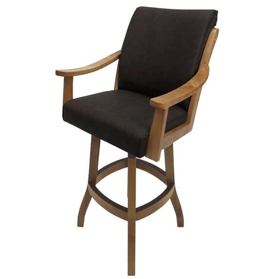 Tobias Designs Casa 34" Swivel Wood Extra Tall Bar Stool in Innova Chestnut