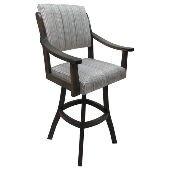 Tobias Designs Casa 34" Swivel Wood Extra Tall Bar Stool in Natural Fun/Gray