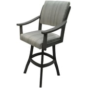 Tobias Designs Casa 34" Swivel Wood Extra Tall Bar Stool in Natural Fun/Smoked