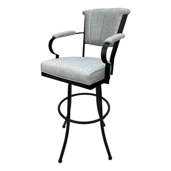 Tobias Designs Miami Extra Tall 34" Fabric & Metal Bar Stools in Slate/Black