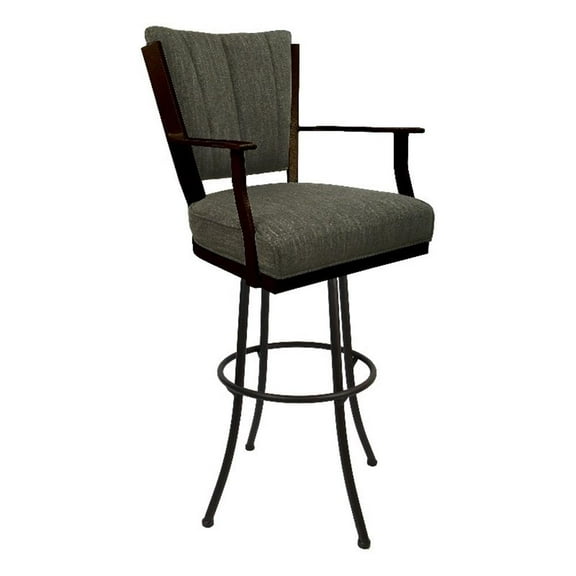 Tobias Designs Montana 34" Fabric & Metal Bar Stool in Sanora Brown