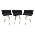 thumbnail image 1 of Tobias Designs Swivel Extra Tall Vinyl & Metal Bar Stool Black/White Set of 3, 1 of 3