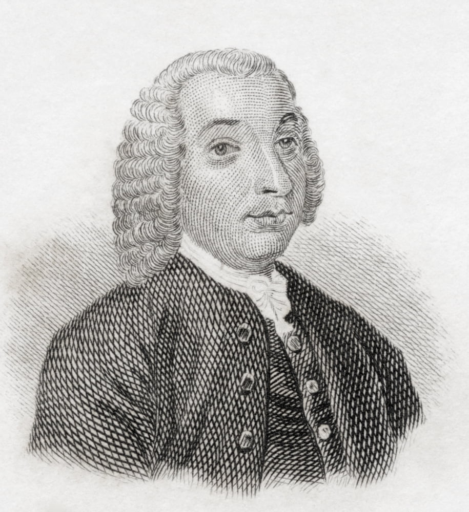 Tobias George Smollett 1721 To 1771 Scottish Poet And Author From Crabbs Historical Dictionary Published 1825 Canvas Art - Ken Welsh Design Pics (14 x 15)