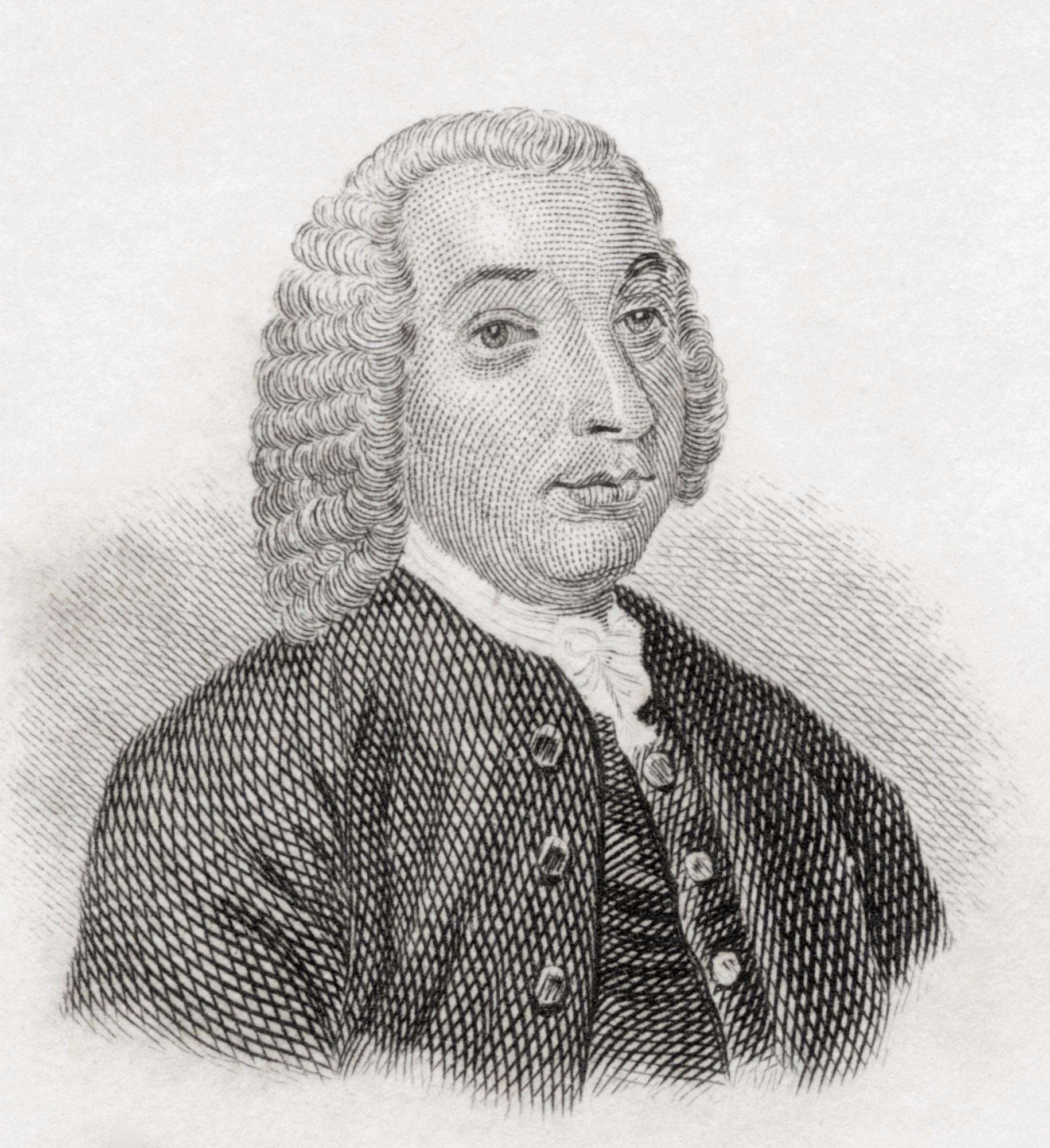 Tobias George Smollett 1721 To 1771 Scottish Poet And Author From Crabbs Historical Dictionary Published 1825 Canvas Art - Ken Welsh Design Pics (28 x 30)