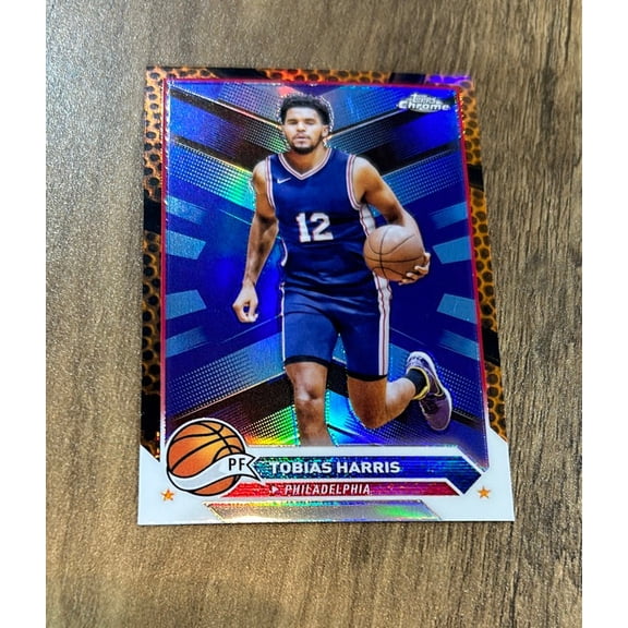 Tobias Harris 2023-24 Topps Chrome - Orange Basketball Refractors 70 trading card