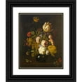 thumbnail image 1 of Tobias Stranover 15x18 Black Ornate Wood Framed Double Matted Museum Art Print Titled - Still-Life with Flowers (1700), 1 of 5