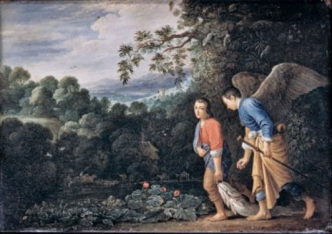 Tobias and the Angel 17th C Oil on silver copper Adam Elsheimer (1578-1610German) National Gallery London Canvas Art - Adam Elsheimer (18 x 24)