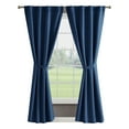 thumbnail image 1 of Tobie Blackout Window Curtain Panels with Tiebacks, Back Tab,  Navy, 38" x 96", 1 of 17