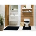 thumbnail image 1 of Tobin 3 Piece Bathroom Rug Set, Bath Mat, Contour Rug, Toilet Seat Lid Cover, Non-Slip Rubber Back, Floor Mats, Water Absorbent, Low Pile- Black, 1 of 1