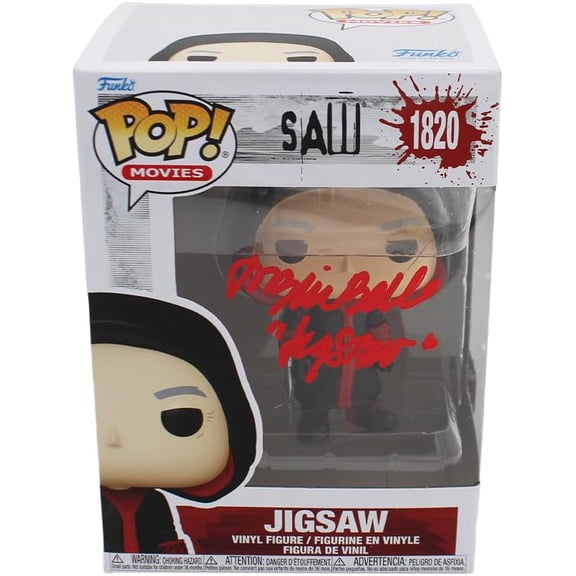 Tobin Bell Autographed/Signed Saw Movie Jigsaw #1820 Vinyl Figure with "Jigsaw" Inscription