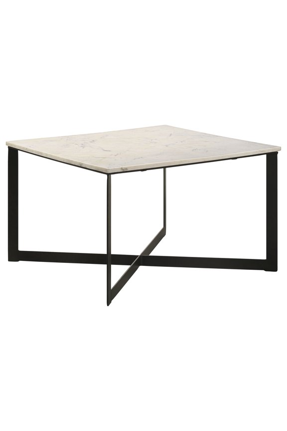 Tobin Square Marble Top Coffee Table White and Black