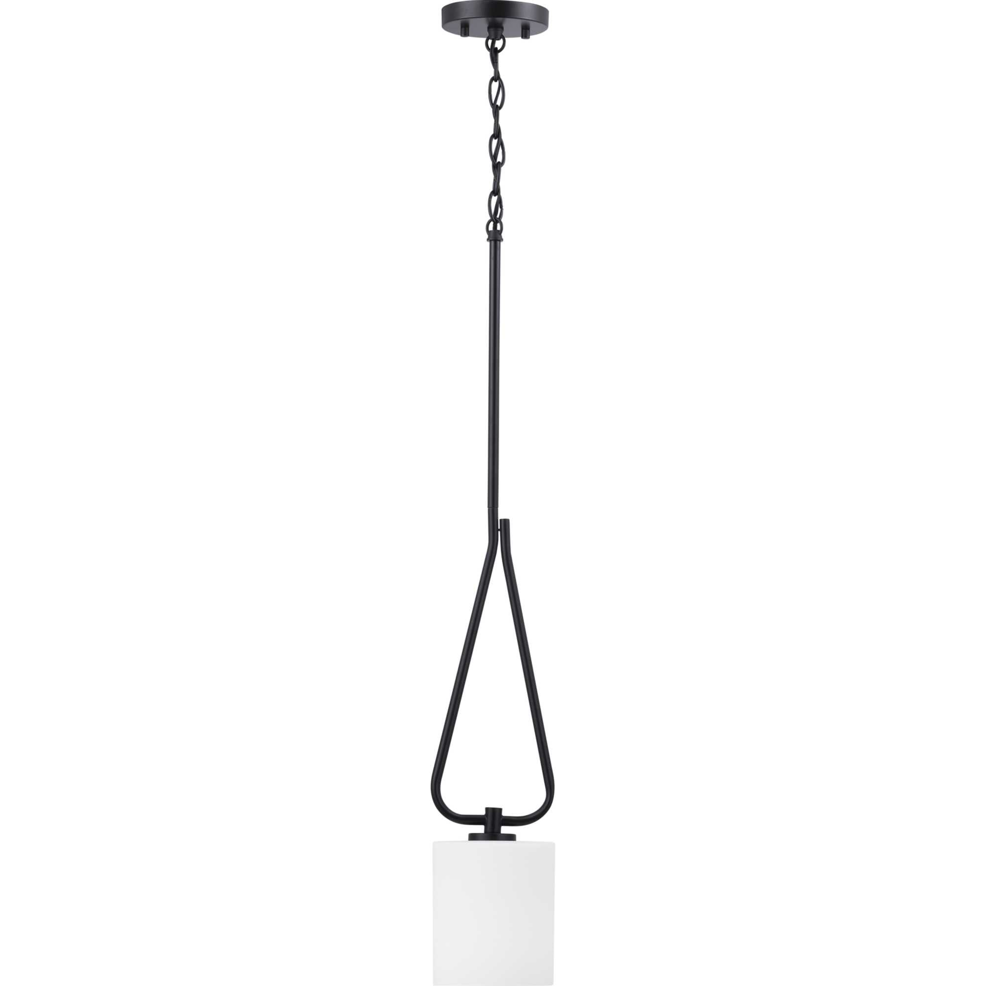 Tobin Mid-Century Brushed Nickel 8" Mini-Pendant with White Glass