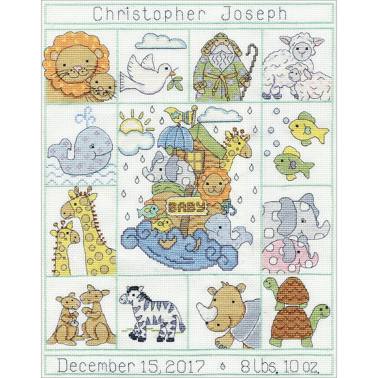 Tobin Toys Sampler Birth Record Counted Cross Stitch Kit (11X14 14 Count)