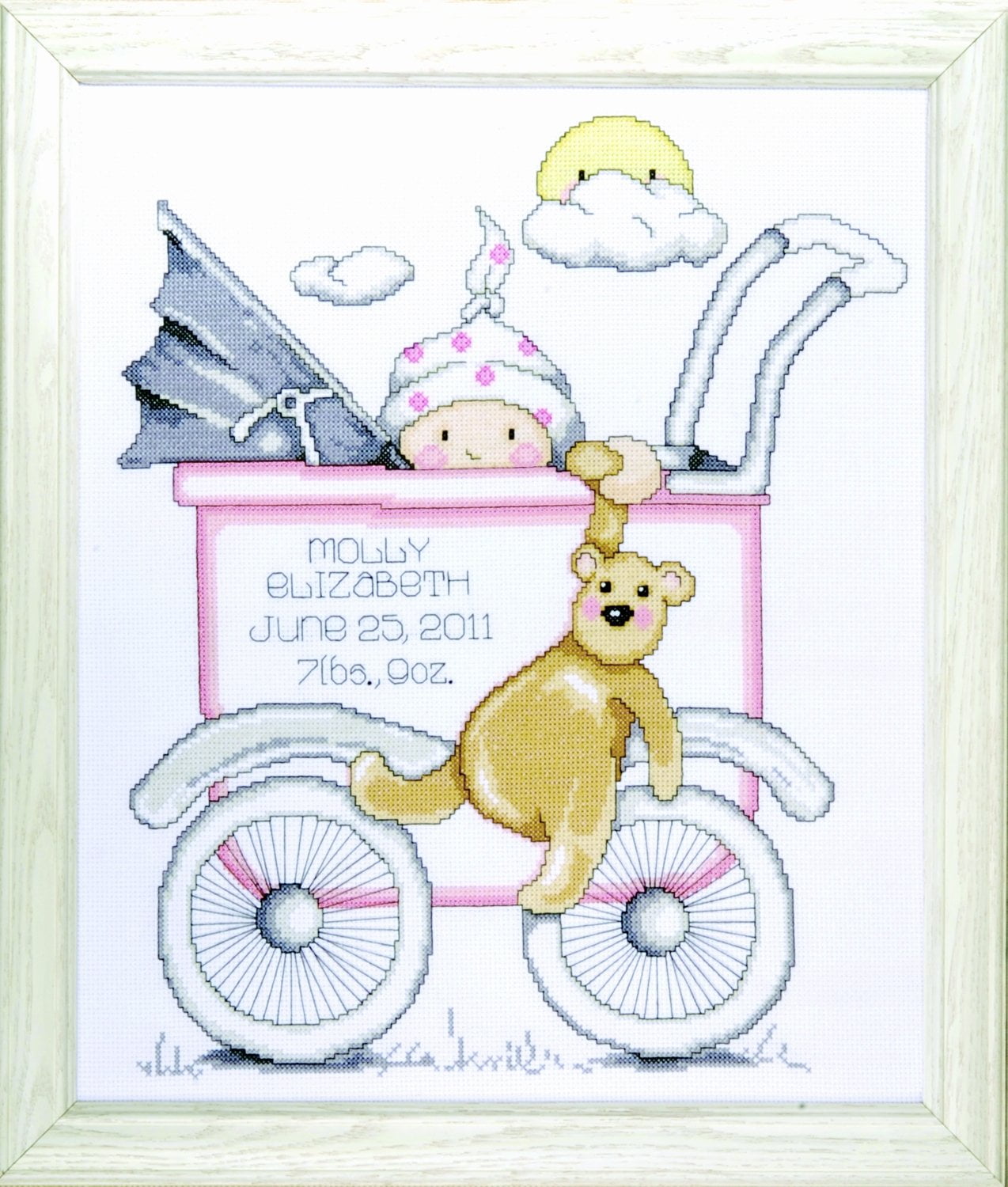 Tobin Counted Cross Stitch Kit 13 X15 Baby Buggy Girl Birth Record 14 Count Walmart