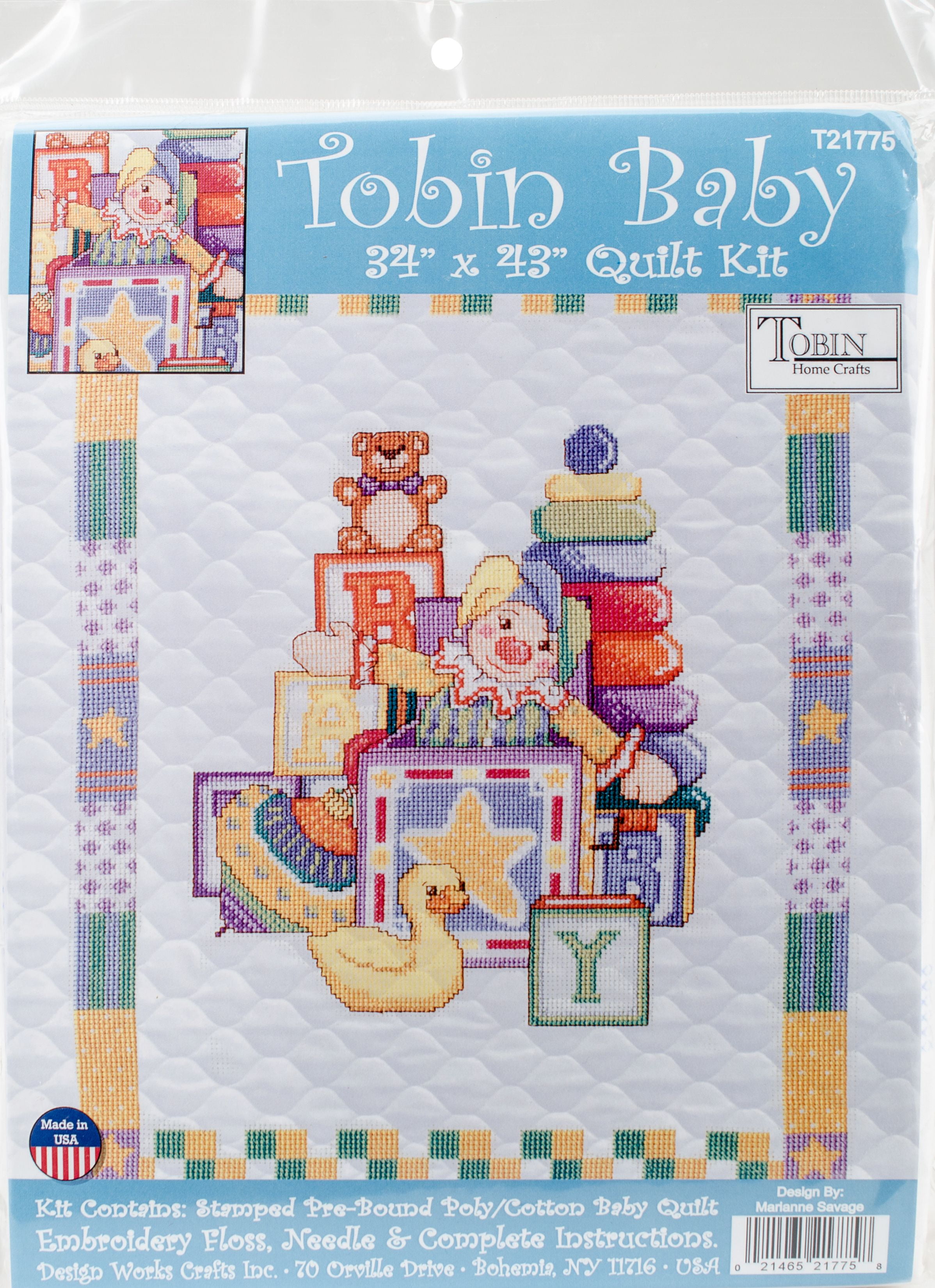 Tobin Stamped Quilt 34in x 43in Toys Cross Stitch Kit
