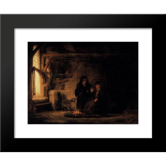 Tobit's Wife with the Goat 20x24 Framed Art Print by Rembrandt