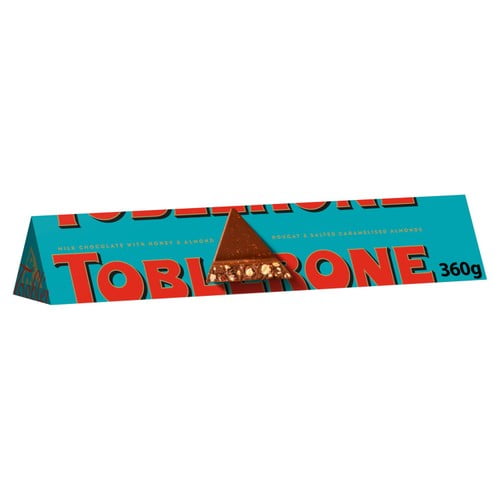 Toblerone Crunchy Almonds Chocolate Bar 360g, British Import (Pack of 3)