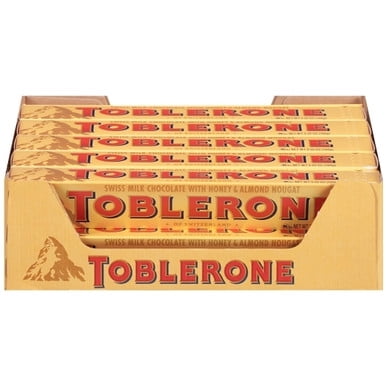 Toblerone Milk Chocolate Bar Candy, 3.52 Ounces, 80 Per Case