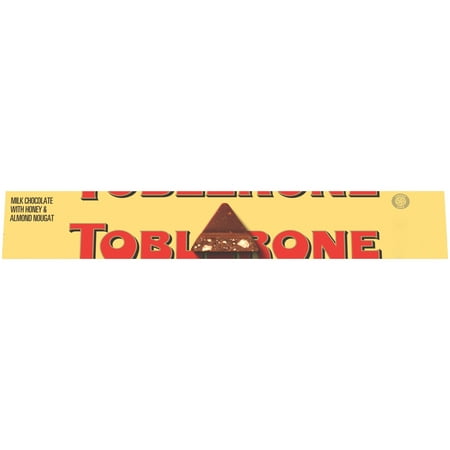 TOBLERONE Milk Chocolate Bar with Honey and Almond Nougat, 3.52 oz